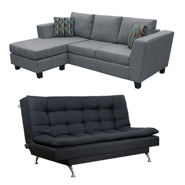 Paquete Majestic, Sala modular + Sofá Cama 3 posiciones 2 en 1, Atlas del Descanso color Gris