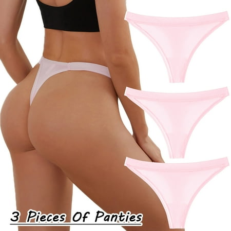 

Miayilima Panties For Women Underpants Patchwork Color Underwear Panties Bikini Solid Briefs Knickers Christmas Gift 3 Pieces Size XXL