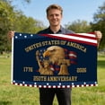 thumbnail image 2 of Double Sided 250th Anniversary American USA Flags 3x5 Outdoor- Vivid Colors 3Ply 1776-2026 250 Years Birthday Patriotic Flags Banners- Heavy Duty 100% Polyester with 2 Brass Grommets, 2 of 7