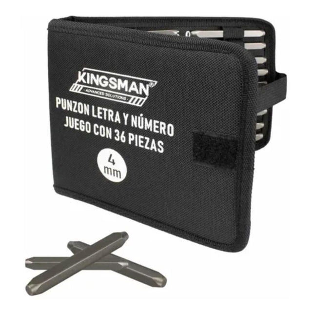 Punzon Letra y Número Juego con 36 Piezas 4 mm Kingsman Kingsman 300330
