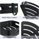 thumbnail image 4 of Estantería de ducha de esquina de aluminio duradera con dos estantes y ganchos, color negro, dos opciones de instalación, 4 of 5