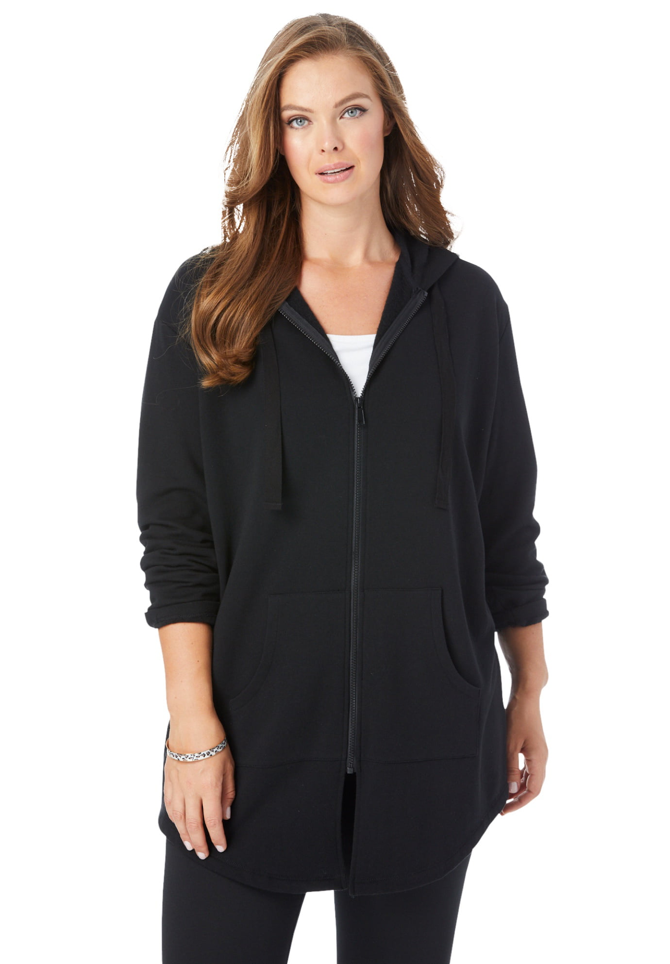 Roaman's - Roaman's Women's Plus Size Fleece Zip Hoodie Jacket - M ...