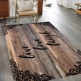 thumbnail image 2 of Vintage Boho Area Rugs 4'x6', Washable Small Throw Rugs for Office Bathroom, Farmhouse Retro Shabby Brown Wooden Grain Indoor Outdoor Rug Non-Slip Low Pile Carpet Runner Reversible Floor Mats, 2 of 8