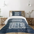 thumbnail image 3 of Ambesonne Chill Quilted Bedspread Set 2 Pcs, Words on Wood Planks, Twin Size, Dark Blue White, 3 of 6