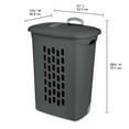 thumbnail image 3 of Sterilite 3-Pack Ultra Wheeled Hamper, Laundry Basket with Lid and Handle, Flat Gray, 3 of 11