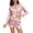 Pink Leopard, variant on Ekouaer Satin Pajama Set for Women Button Down Pj Set Long Sleeve Top and Shorts 2 Piece Loungewear Summer Soft Sleepwear