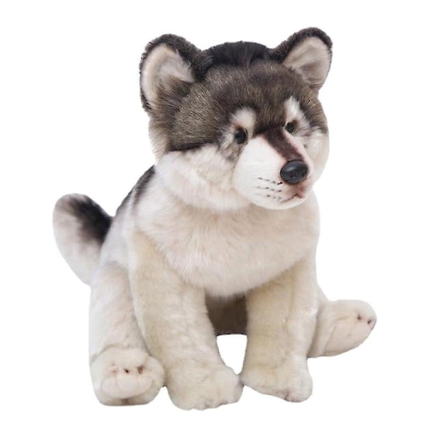 Peluches de lobo realistas, animales de peluche, juguetes para niños, lobo Kawaii suave