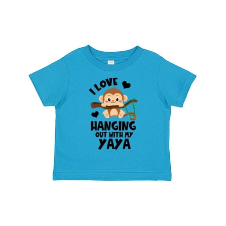 

Inktastic Monkey I Love Hanging out with My Yaya Boys or Girls Toddler T-Shirt