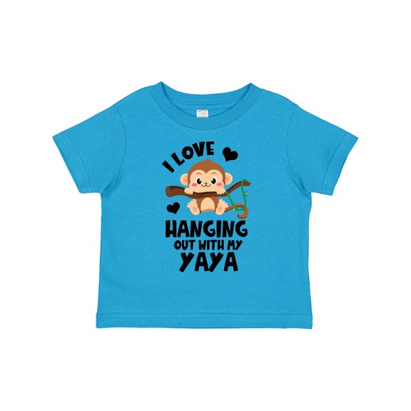 Inktastic Monkey I Love Hanging out with My Yaya Boys or Girls Toddler T-Shirt
