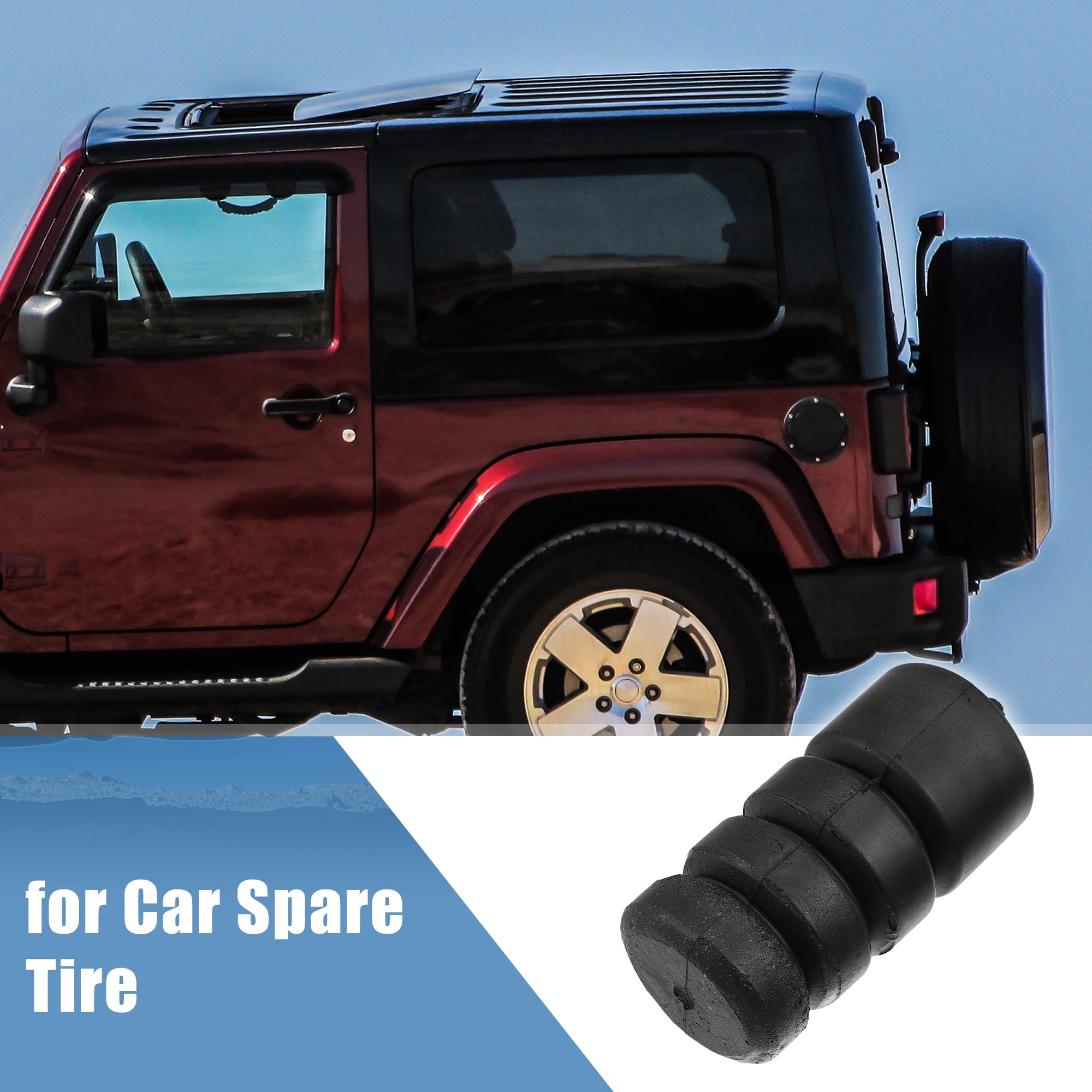 Unique Bargains 2PCS Tailgate Spare Tire Bumper Stop for Car Accessories Black Fit for Jeep JK Wrangler 2007-2017