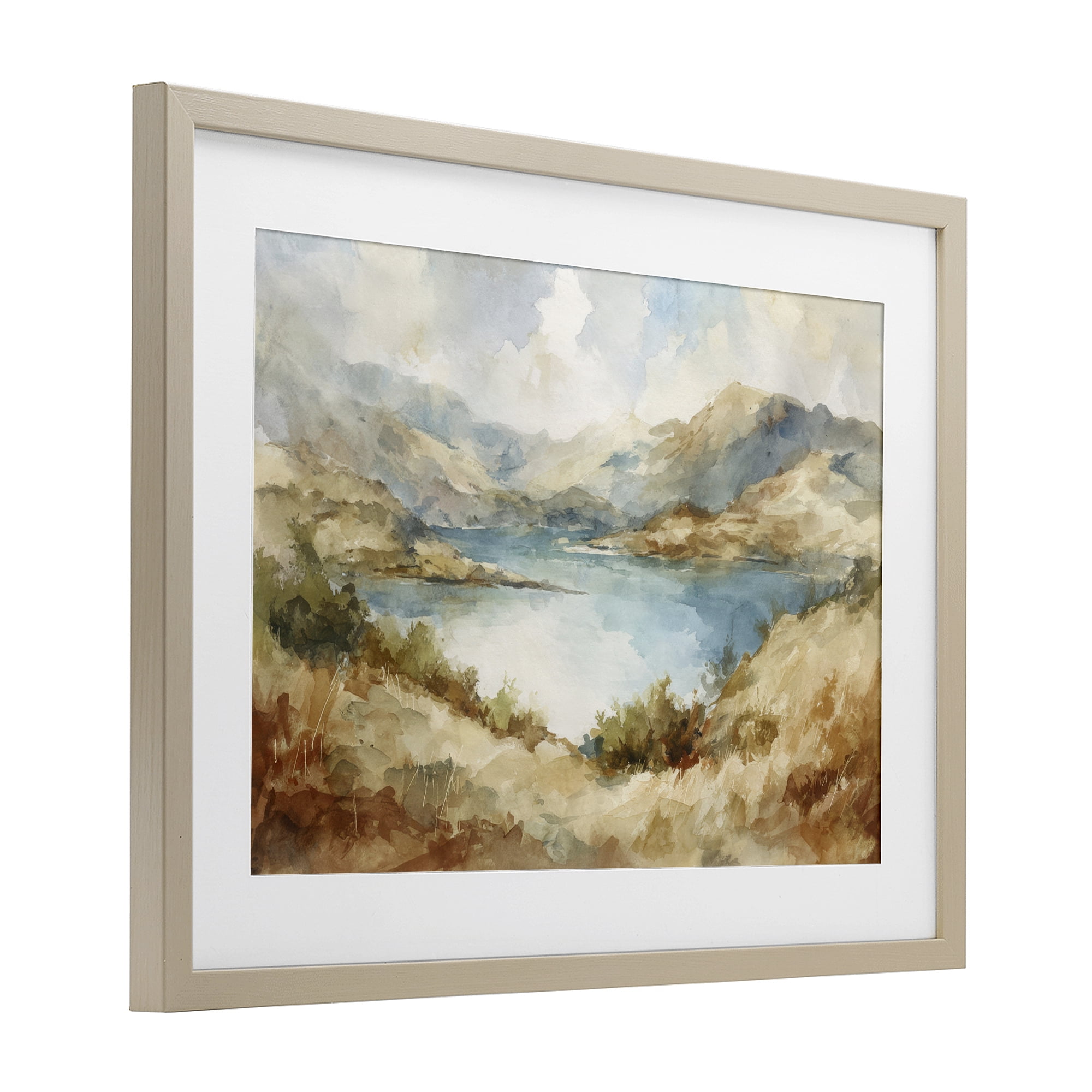 Stupell Industries Secret Mountain Lake Panorama Birch Framed Print Under Glass, design by Petal Prints Design
