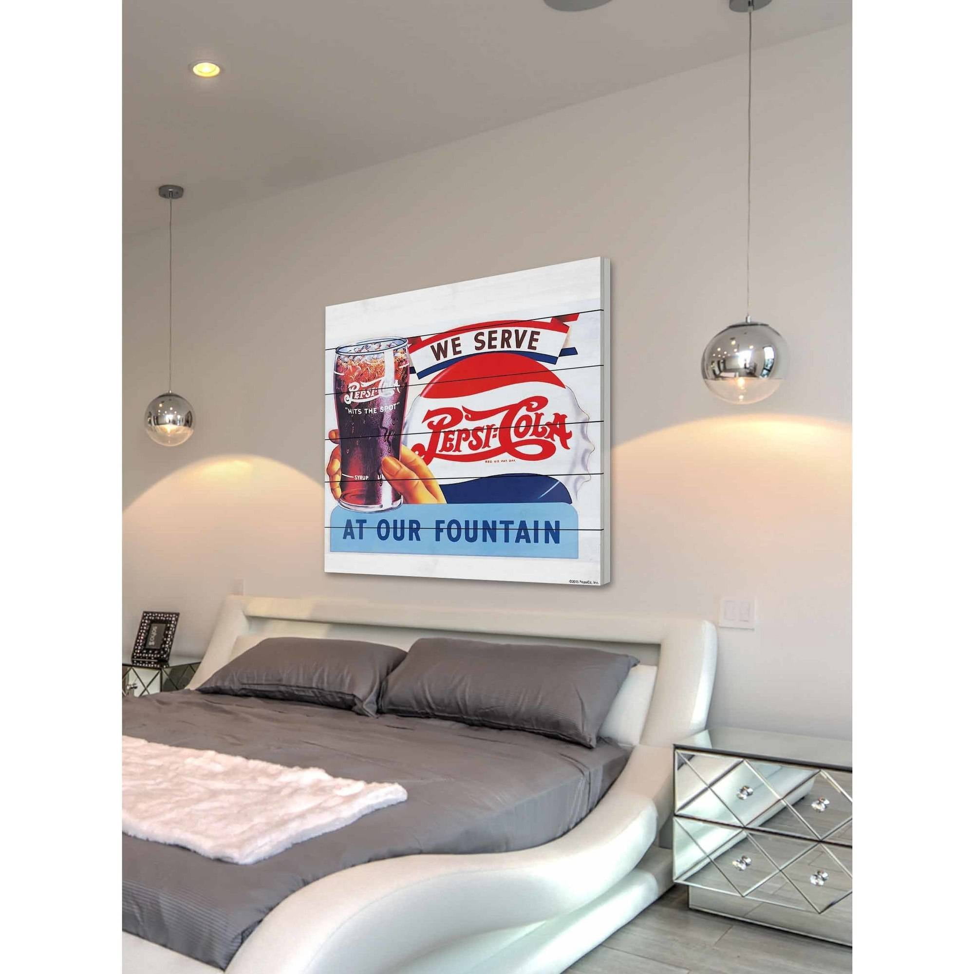 Marmont Hill "We Serve Pepsi-Cola" Painting Print on White Wood