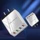 thumbnail image 3 of Pisexur Electrónica para Hombres 4 Puertos LED Rápido QC 3.0 USB Hub Cargador de Pared 3.1A Adaptador de Corriente Enchufe de EE. UU. Electrónica para Niños, Organizador de Electrónica, 3 of 7