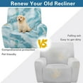thumbnail image 4 of Xixirimido Marble Blue Pattern Stretch Recliner Slipcovers Printed Sofa Cover 4-Piece Lazy Boy Chair Covers Furniture Protector Recliner Chair Cover with Side Pockets for Living Room, 4 of 7