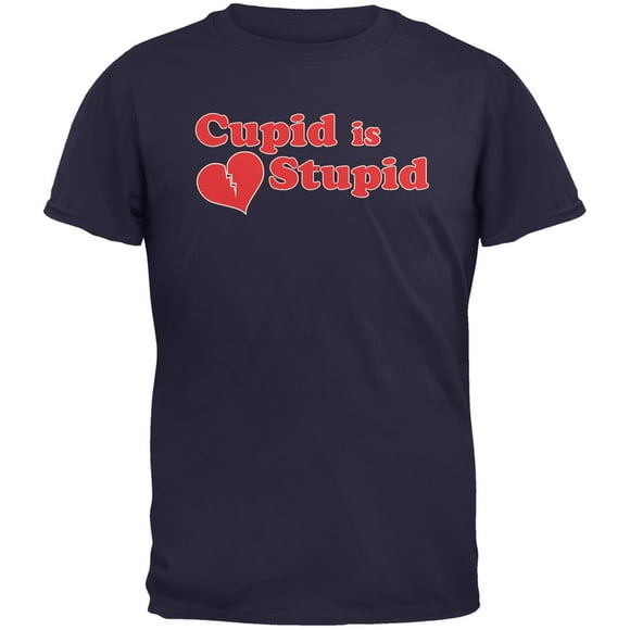 Cupid Is Stupid Navy Adult T-Shirt