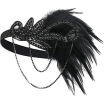 1920s Flapper Headband Roaring 20s Great Gatsby Feather Headpiece