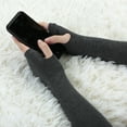 thumbnail image 4 of INSPIRE CHIC Women's Arm Warmers Winter Knitted Elbow Long Cosplay Costume Fingerless Gloves Dark Gray, 4 of 6