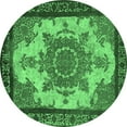 thumbnail image 1 of Ahgly Company Indoor Round Oriental Emerald Green Industrial Area Rugs, 6' Round, 1 of 4