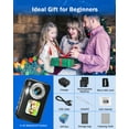 thumbnail image 7 of Underwater Camera 4K Dual Screen Waterproof Camera for Snorkeling with 64G SD Card,Action Camera with 16X Digital Zoom 48 MP Autofocus ,2 Battery(black), 7 of 7