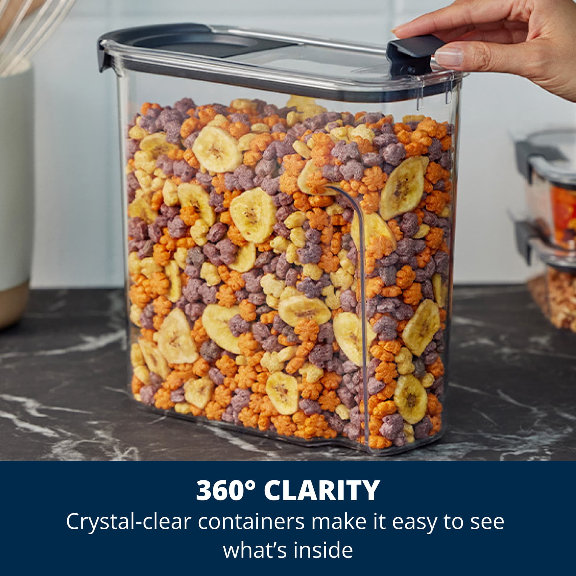 Rubbermaid Brilliance 18-Cup Pantry Cereal Keeper, 2 Pack