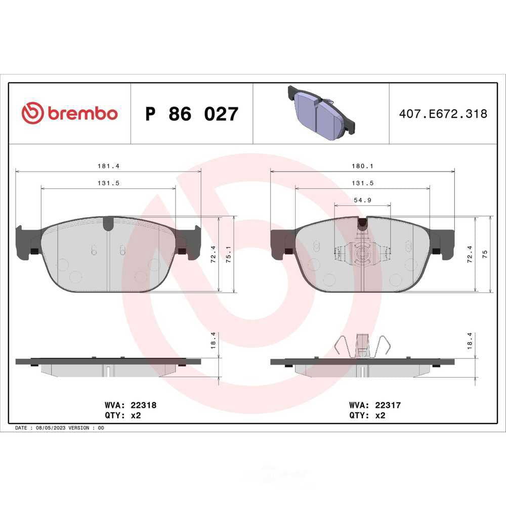 Brembo P86027 PRIME Low-Met Brake Pad Set
