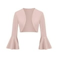 thumbnail image 2 of YUTK Vestes pour Femmes Tendance, Veste Rétro à Manches Longues Évasée Ajustée en Tricot pour Femme (Rose, P), 2 of 7