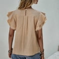thumbnail image 5 of Cathalem T-Shirts Basiques pour Femmes Manches Courtes Col Rond Crop Top, Kaki L, 5 of 5