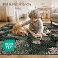 thumbnail image 4 of ODIKA 2'x3' Washable Accent Rug Abstract Forest Border Botanical Scroll Boho Vintage Vine Snake Flowing Dynamic for Bedroom, Nursery, RV, Pet Friendly, Bedside Mat, 4 of 7