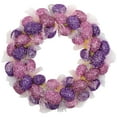 thumbnail image 2 of Northlight Glittered Small Artificial Easter Egg Wreath with Mesh Ribbons - 20", 2 of 8