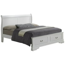Glory Furniture Louis Phillipe Full Storage Bed in White Color