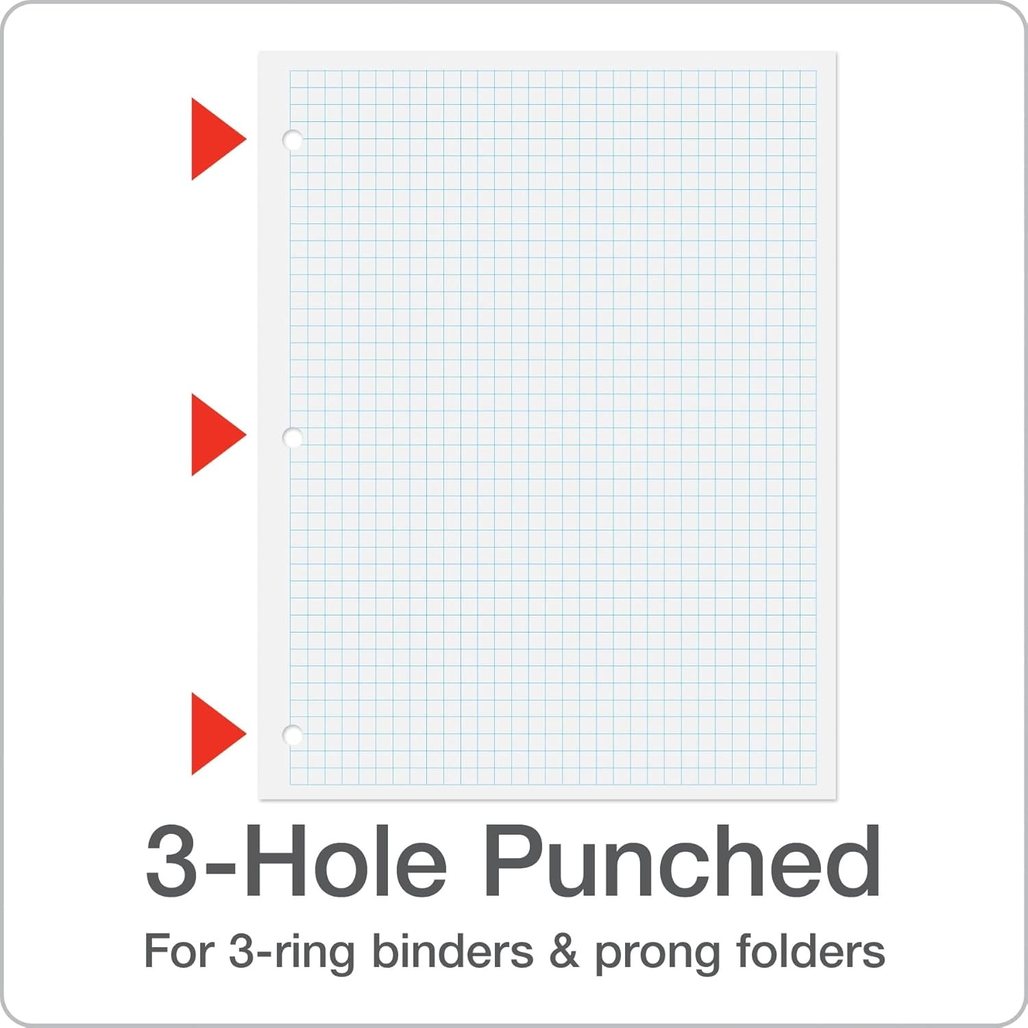 Loose Leaf Paper, Filler Paper Notebook Paper, 8-1/2" x 11", (4x4), 3-Hole Punched, 800 Sheets for 3 Ring Binders, 2 Packs of 400, White