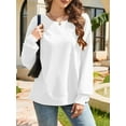 thumbnail image 3 of JYLFC Lightweight Sweatshirt for Women Crewneck Oversize Long Sleeve Shirts White XL, 3 of 5