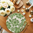 thumbnail image 2 of Round Placemats Green Flower 15 inch Set of 4 Table Mats for Dining Table Abstract Floral Heat Resistant Non-Slip Kitchen & Home Decorative Place Mat Set, 2 of 8