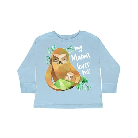 

Inktastic My Mama Loves Me Cute Sloth and Baby Gift Toddler Boy or Toddler Girl Long Sleeve T-Shirt