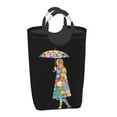 thumbnail image 1 of Waterproof Collapsible Laundry Hamper, Walking Girl Aluminum Handle Laundry Bag Storage Basket, 50L, 1 of 6