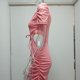 thumbnail image 2 of Cut Out Waist Dress, Hip Wrap Pure Color Women Short Dress For Date ANGGREK BD1711, 2 of 7