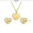 thumbnail image 3 of Cute Heart Dainty Necklace  earring Gift set Gold Tone, 3 of 10