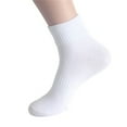 thumbnail image 3 of FUNUONY Crew Socks for Women and Men 5 Pairs of Cotton Socks Men's Mid Calf Socks Sports Socks Solid Color Medium Socks Sports Comfort Fit Ankle Socks Casual Athletic Gym Running Socks White One Size, 3 of 5