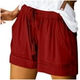 thumbnail image 2 of WAYUTE Women's Shorts High Waist Tie Waist Drawstring Shorts with Large Pockets Casual Summer Fashion Shorts, 2 of 5
