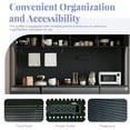 thumbnail image 6 of Harper & Bright Designs Freestanding Kitchen Pantry Storage Cabinet with Drawers and Shelves, Large Kitchen Hutch with Door Towel Rack Power Outlet, Black, 6 of 17