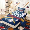 thumbnail image 2 of Erosebridal Eat Sleep Baseball Twin Sheet Sets, Sport Bedding for Boys and Girls, 3-Piece, 1 Flat Sheet, 1 Fitted Sheet and 1 Pillowcase, 2 of 6