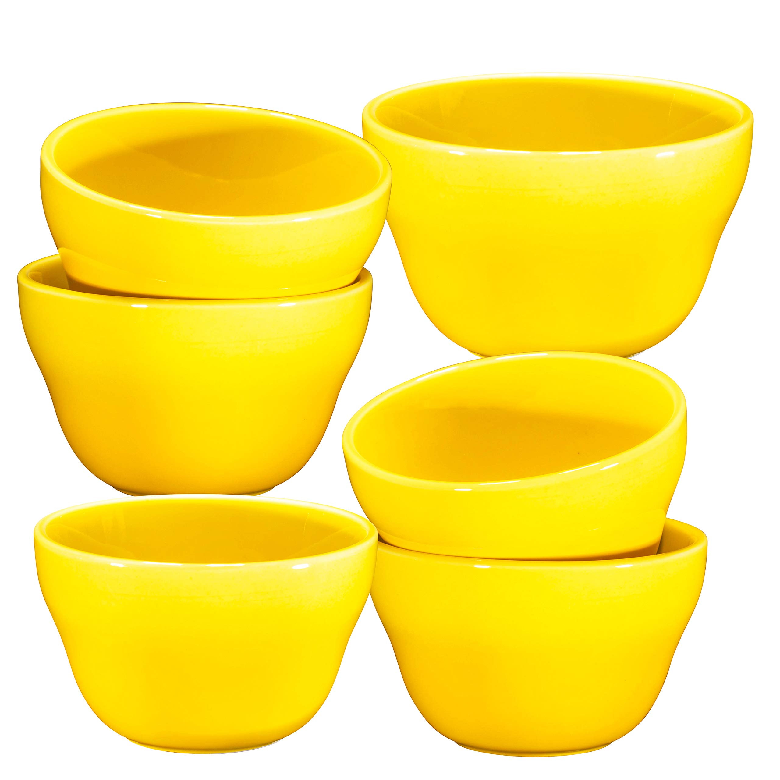 Bruntmor Ceramic 8 Oz Dessert Bowls Set Of 6 Gradient Yellow