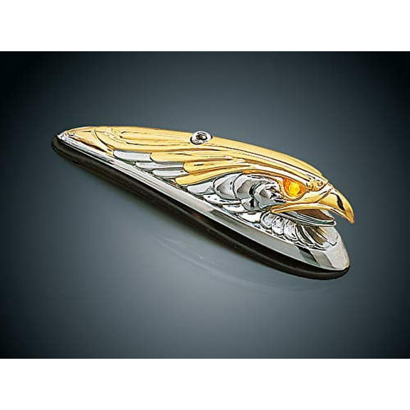 Kuryakyn 9026 Motorcycle Accent Accessory: Front Fender Eagle Ornament with Illuminated Eyes, Universal Fit for 12V Applications, Chrome
