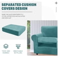 thumbnail image 4 of Couch Cover Velvet Plush Sofa Slipcover (Chair, Peacock Blue), 4 of 7