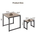 thumbnail image 6 of 3-Piece Compact Square Dining Table Set for 2 People with Two Matching Benches, Grey, 6 of 10