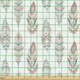 thumbnail image 2 of Ambesonne Feather Fabric by the Yard Upholstery, Hippie Color Boho Plumage, 1 Yard, Dark Coral and Seafoam, 2 of 5