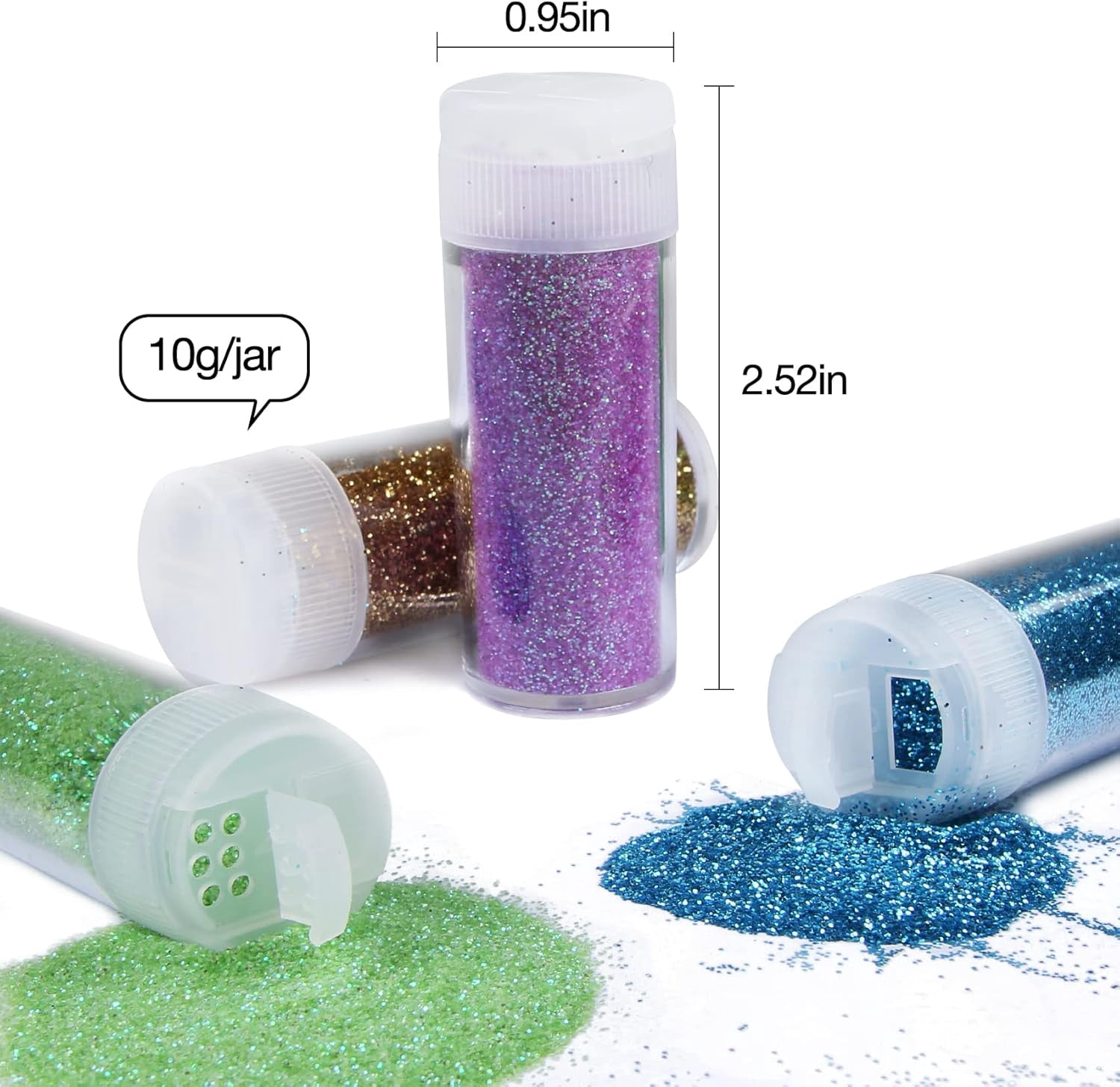 24 Colors Extra Fine Iridescent Rainbow Glitter Set for Resin Craft, Nail Art, Makeup, Face, Hair, Christmas, Halloween, Tumbler, Arts, Crafts