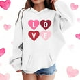 thumbnail image 2 of Lorytime Kid Vintage Hoodies for Girl Letters Long Sleeve Crewneck Sweatshirts Heart Pullover with Pocket Loose Tops, 2 of 5