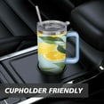 thumbnail image 7 of Mug with Handle and Straws 40 oz Stainless Steel Lemon Travel Coffee Mug Birthday Present for Men Dad Son Husband Gifts for Him/Her Coffee Mugs, 7 of 7