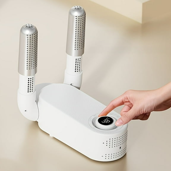 Electric Shoe Dryer with Timer, 110V Portable Footwear Warmer with Hot Air Circulation, US Plug, White